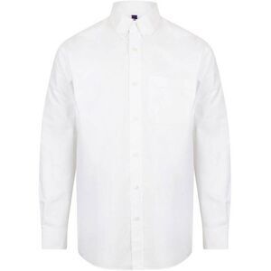Henbury Mens Cotton Feel CoolPlus Shirt / White